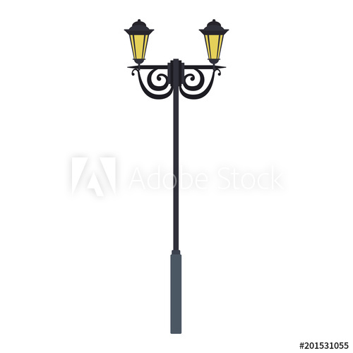 500x500 Street Light Lamp Vector Illustration Graphic Design
