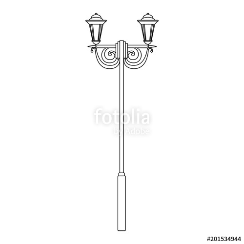 500x500 Street Light Lamp Vector Illustration Graphic Design Stock Image