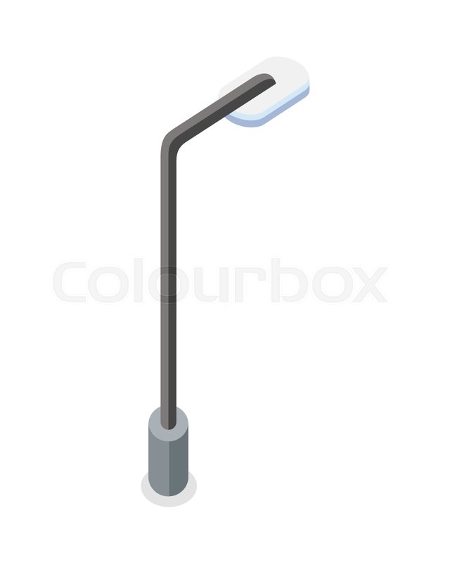 640x800 Street Light Vector Illustration In Isometric Projection. City