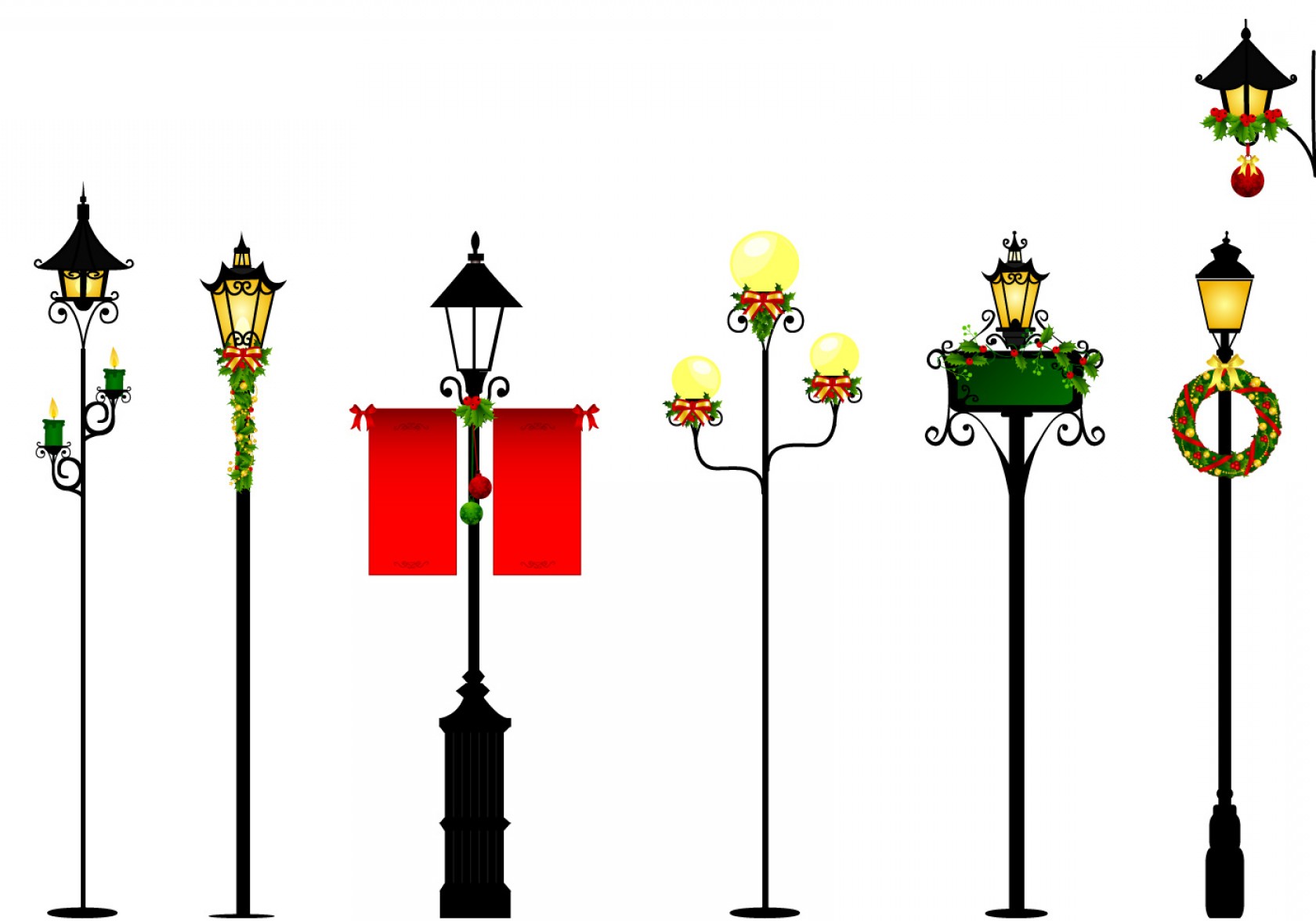 1680x1176 Christmas Street Light Vector Pack Orangiausa