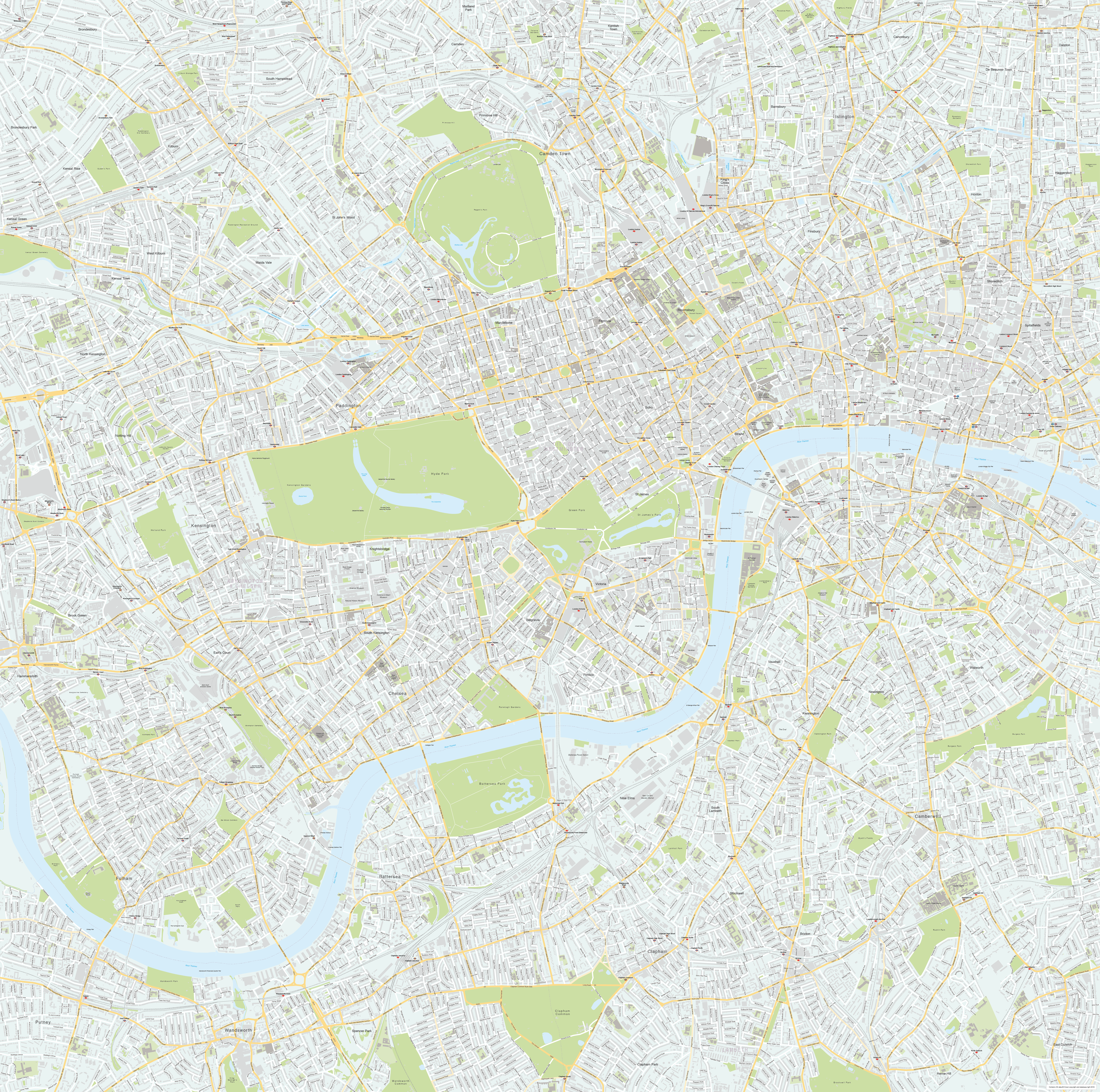7094x7046 London Street Map