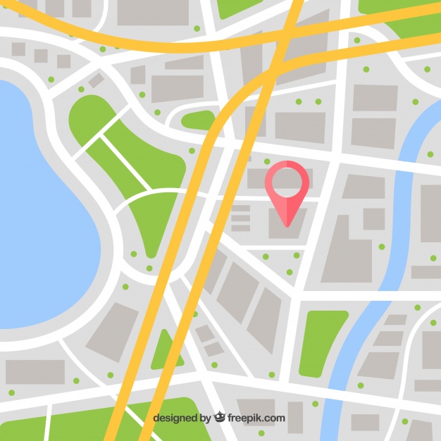 626x626 Street Map With Pin And Routes Vector Free Download