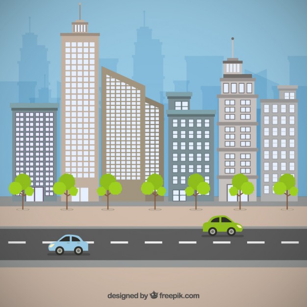 626x626 City Street Vector Premium Download