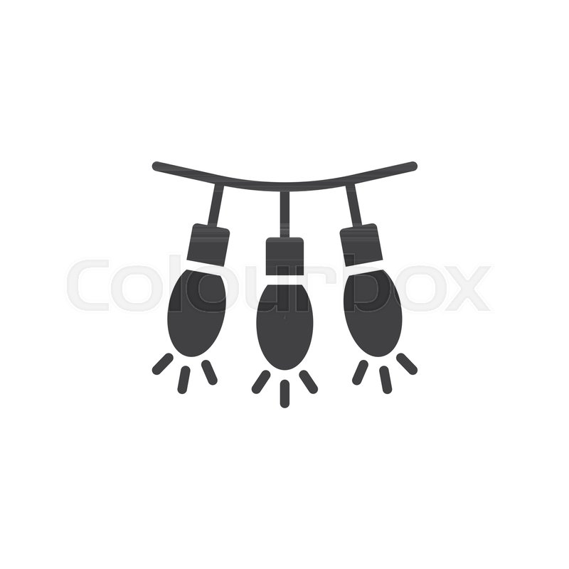 800x800 String Lights Vector Icon. Filled Flat Sign For Mobile Concept And
