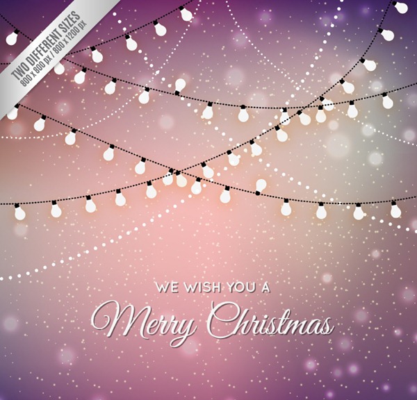 600x576 String Christmas Lights With Halo Background Vector Graphics My