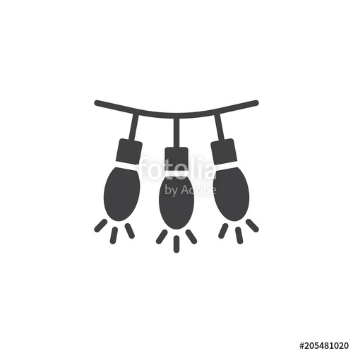 500x500 String Lights Vector Icon. Filled Flat Sign For Mobile Concept And