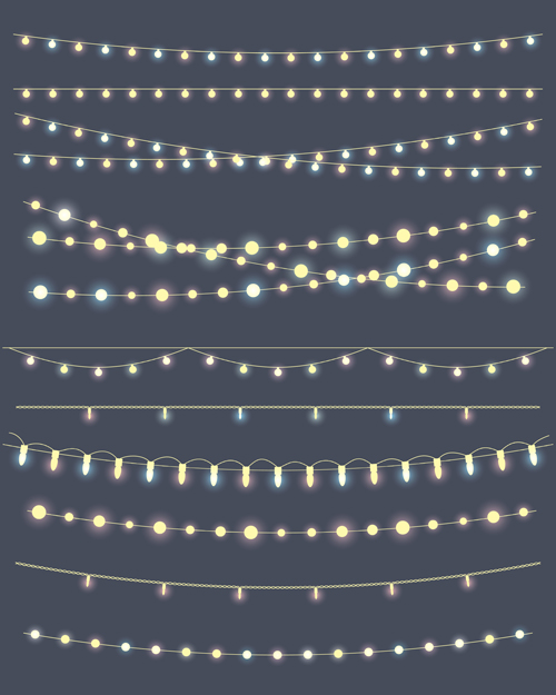 500x625 Christmas Lights Borders Design Vector 01 Free Download