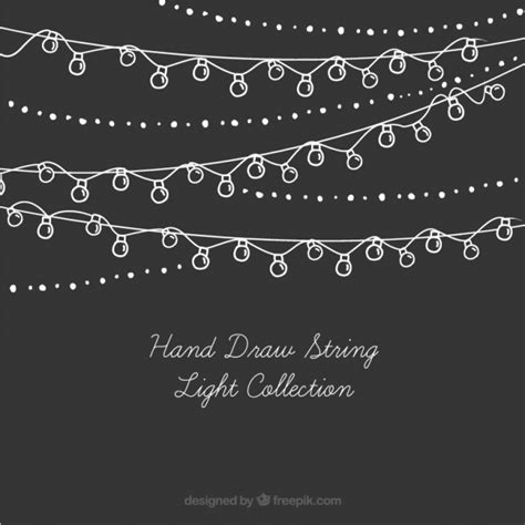 474x474 Collection Of Hand Drawn String Lights Vector Free Download