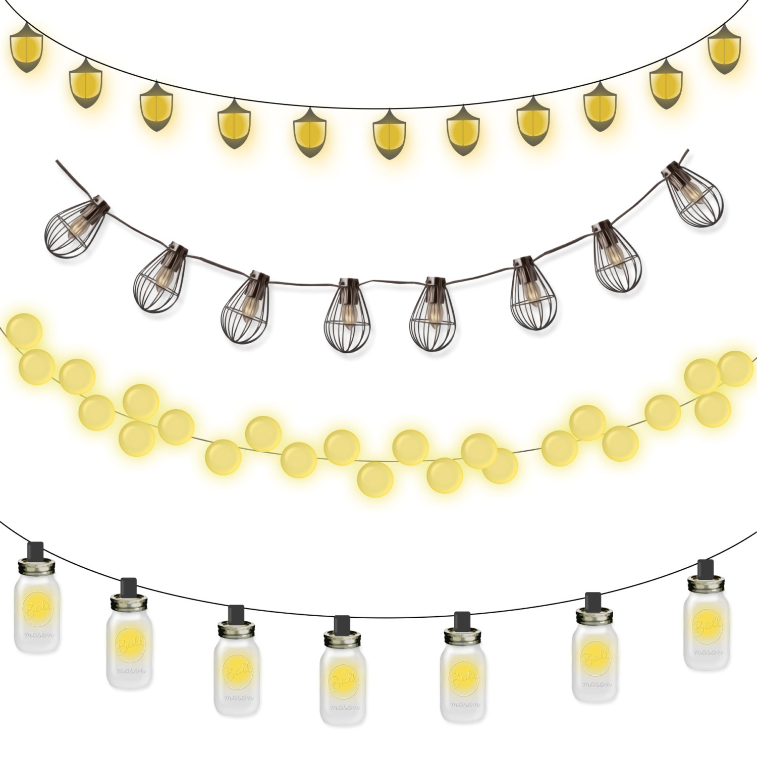 1500x1500 Collection Of String Lights Clipart High Quality, Free