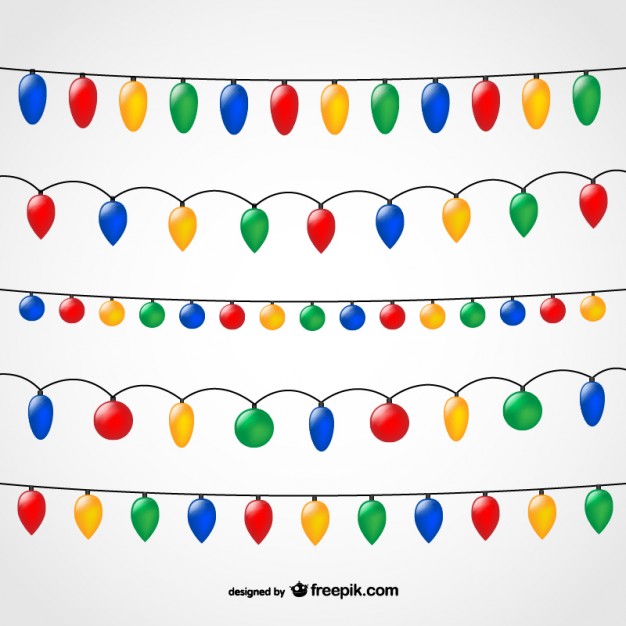 626x626 String Of Christmas Lights Vector Free Vector Download In .ai