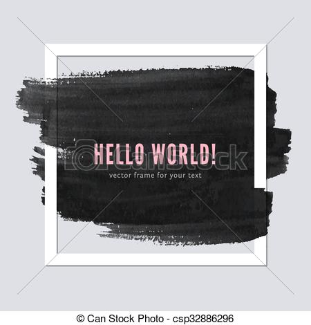 450x470 Paper Frame With Brush Stroke. Paper Frame For Your Text With Ink