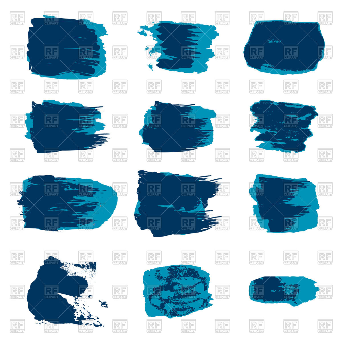 1200x1200 Set Of Blue Brush Stroke Vector Image Vector Artwork Of Icons