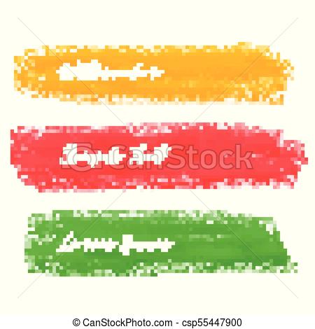 450x470 Set Of Bright Paint Brush Stroke Vector.