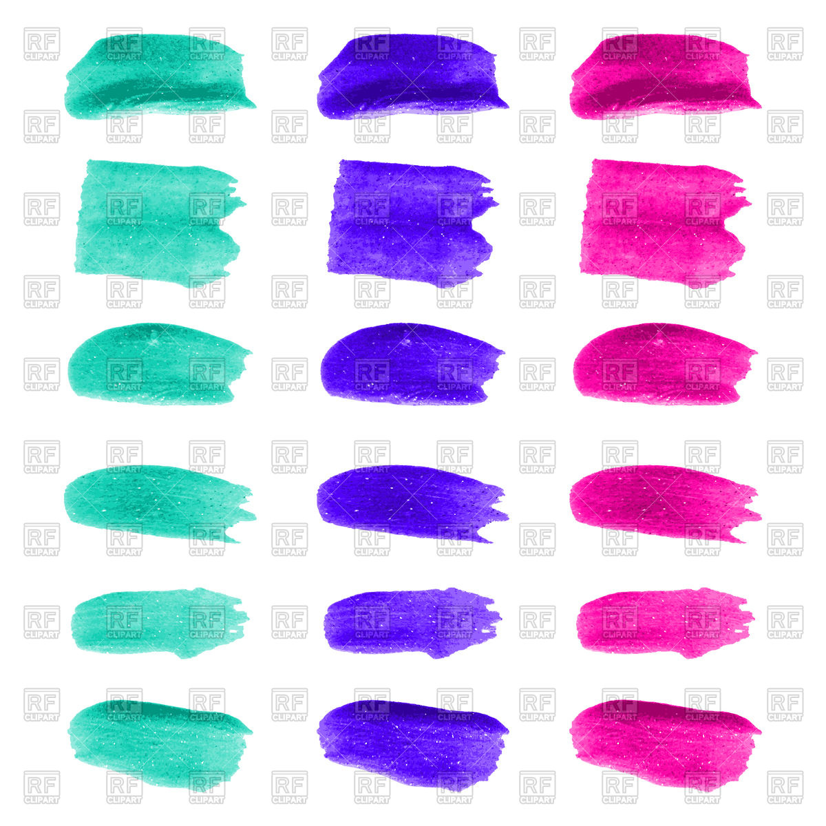 1200x1200 Set Of Color Brush Stroke Vector Image Vector Artwork Of Icons
