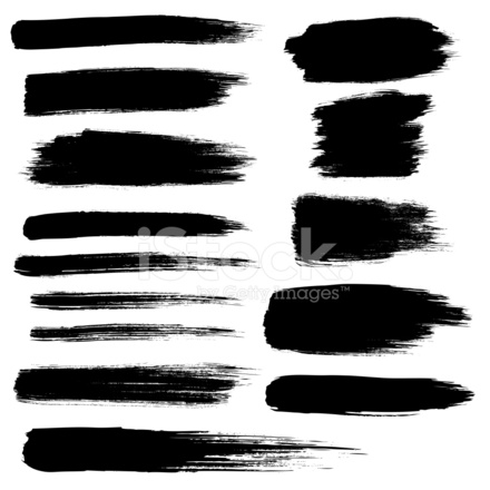 440x440 Brush Stroke Vector Set Stock Vector