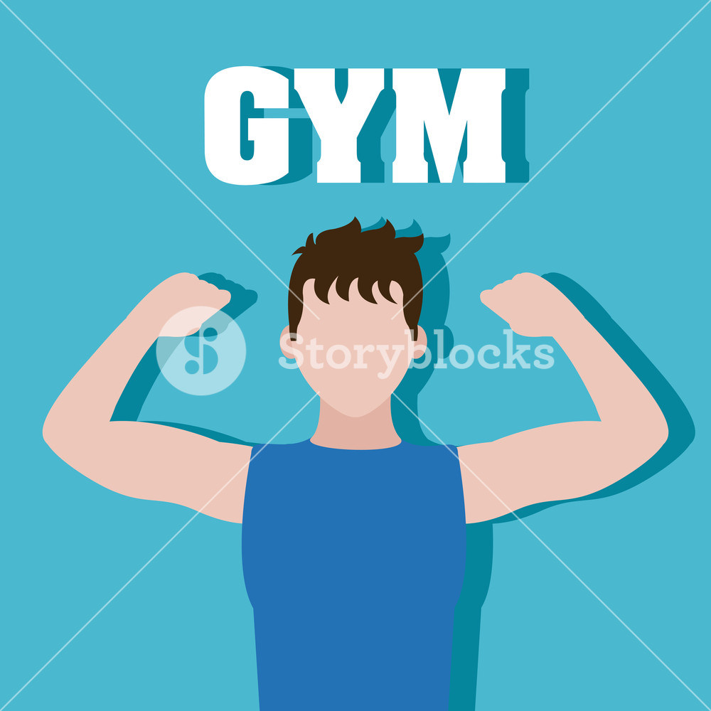 1000x1000 Man With Strong Arms Vector Illustration Graphic Design Royalty