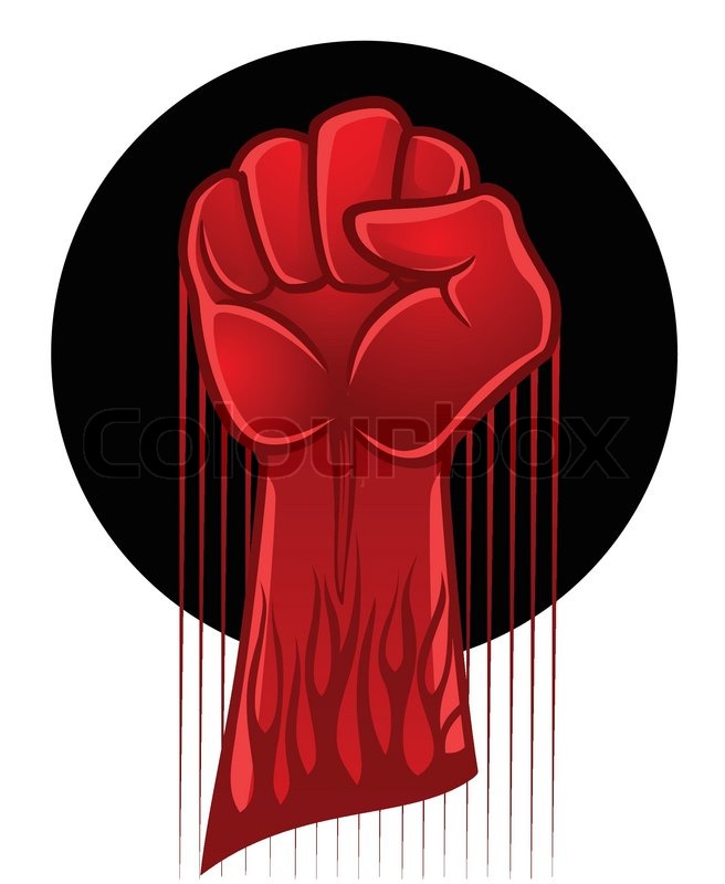 656x800 Red Fire Strong Hand Stock Vector Colourbox