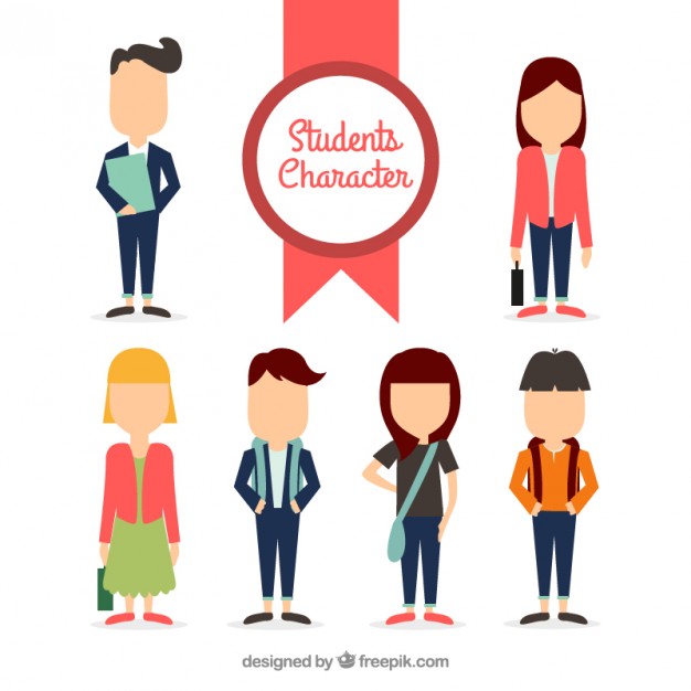 626x626 Student Character Collection Vector Free Download