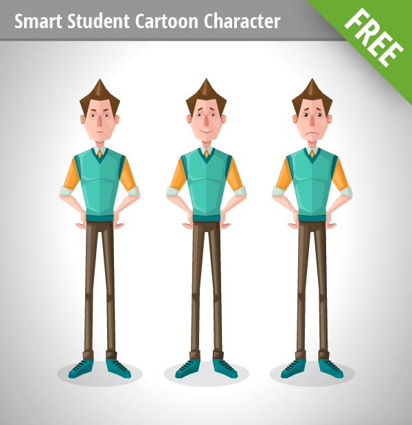 600x619 Student Vector Characters Set