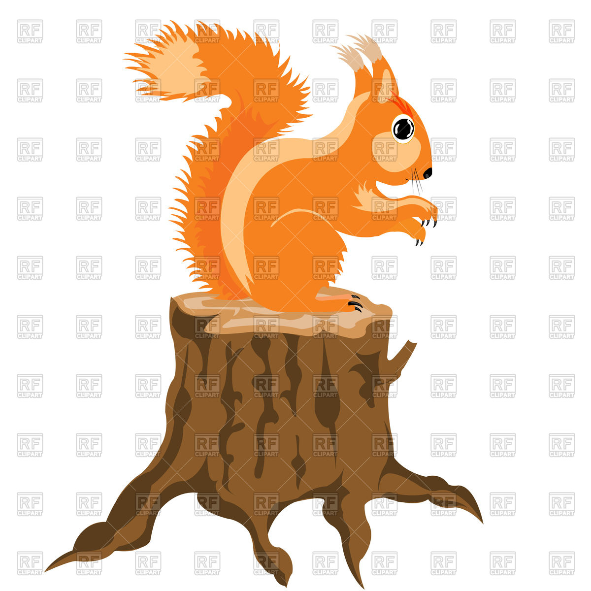 1200x1200 Squirrel On Stump Vector Image Vector Artwork Of Plants And