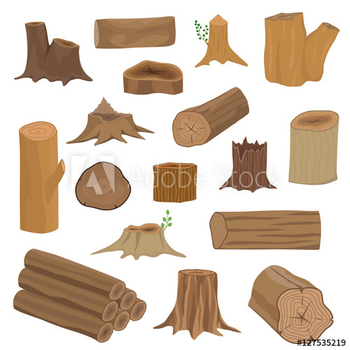 500x500 Wood Stumps Vector Set.