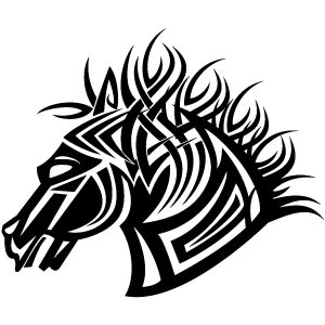 300x300 Horse Tribal Style Vector