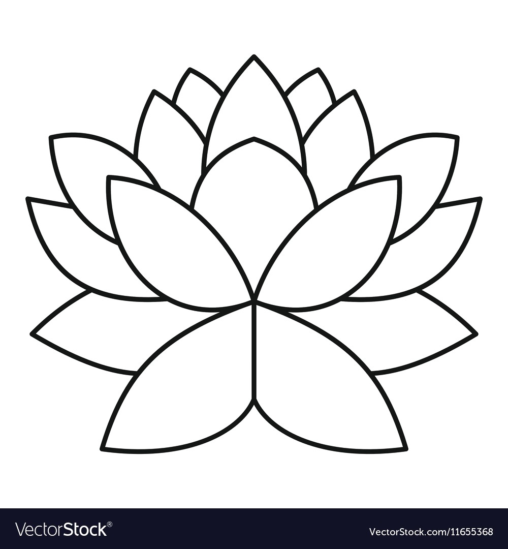 1000x1080 Lotus Flower Icon Outline Style Vector 11655368 16
