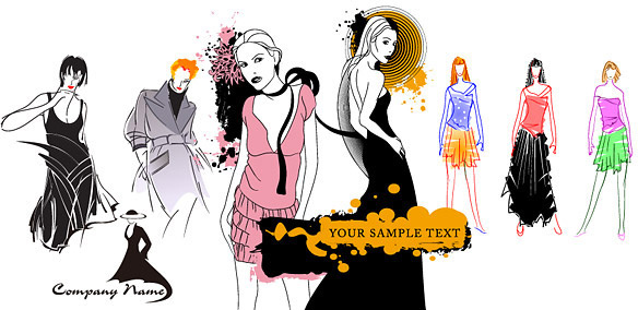 584x284 Vector Fashion Models Free Vector Download (5,131 Free Vector) For