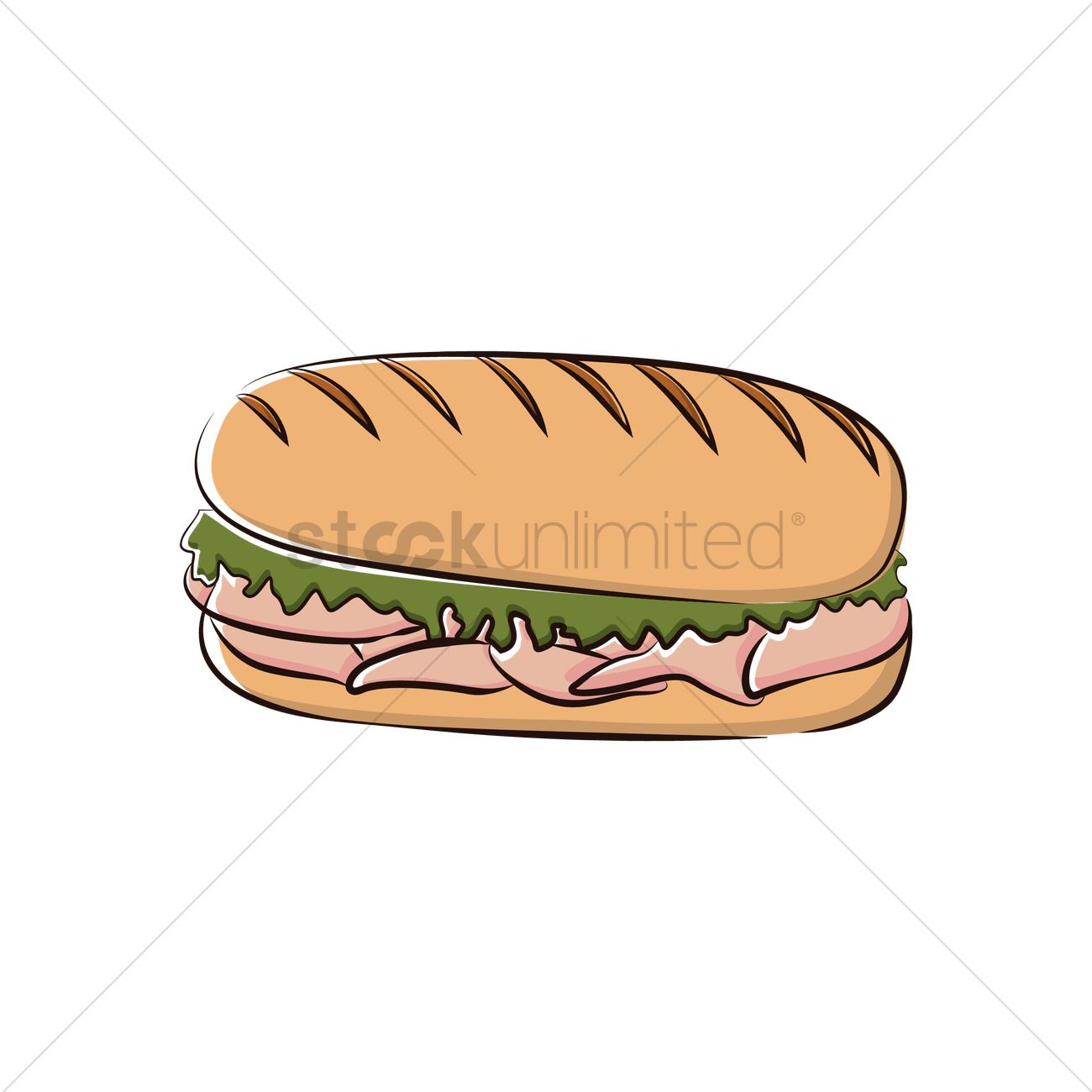 1300x1300 Submarine Sandwich Vector Image