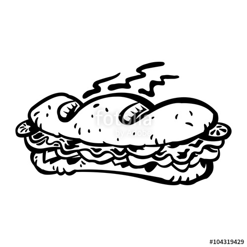 500x500 Submarine Sandwich Vector Icon Stock Image And Royalty Free