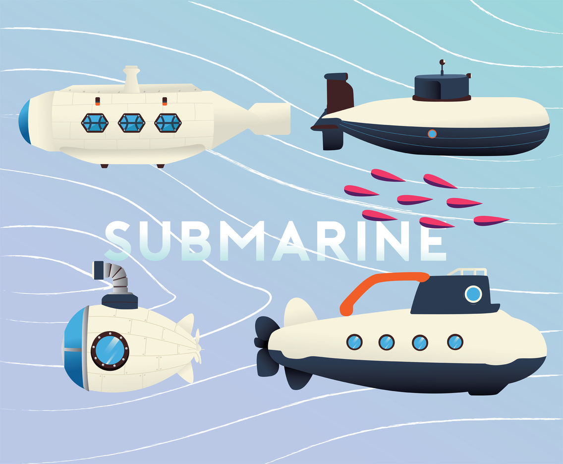 1136x936 Submarine Vector Pack Vector Art Amp Graphics