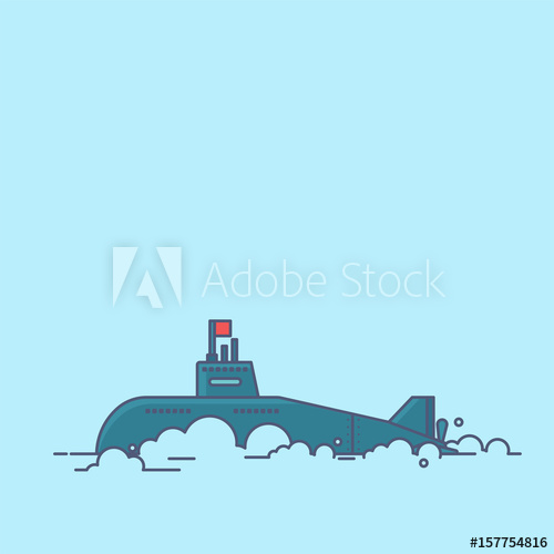 500x500 Submarine Vector Vector Illustration
