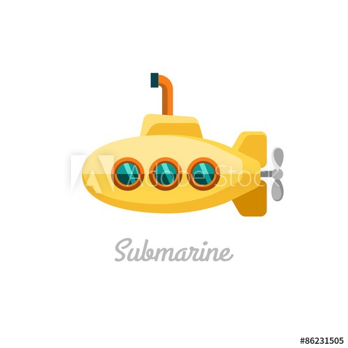 500x500 Submarine. Vector Illustration.