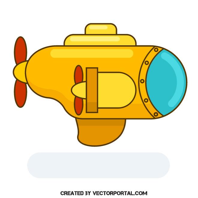 660x660 Yellow Submarine Vector Clip Art