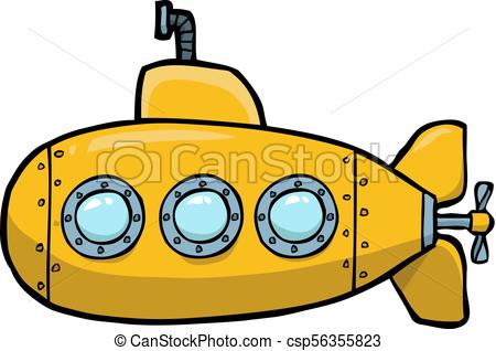 450x318 Doodle Yellow Submarine On A White Background Vector Illustration.