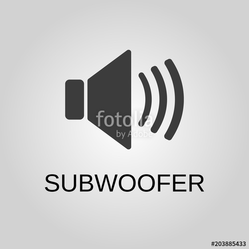 500x500 Subwoofer Icon. Subwoofer Symbol. Flat Design. Stock