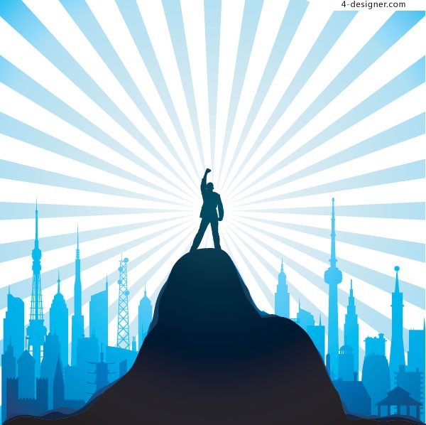 600x598 4 Designer Figure Silhouette Of Standing On The Pinnacle Of