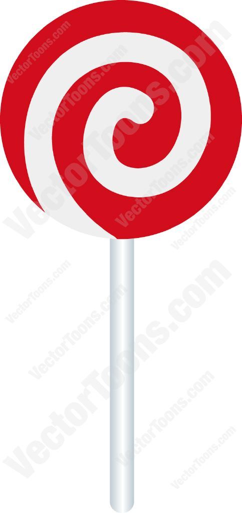 483x1024 Red And White Swirled Lollipop Vector Illustrations