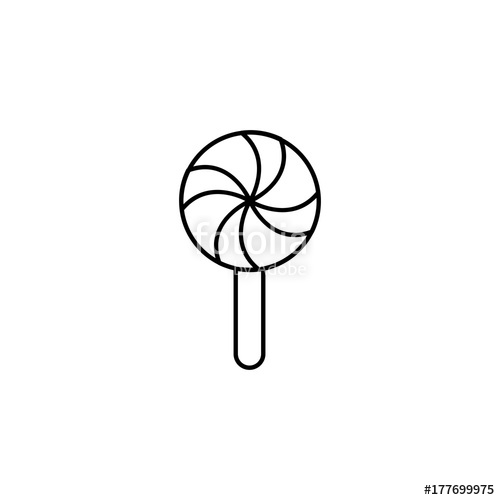 500x500 Sucker Lollipop Candy Line Black Icon Stock Image And Royalty