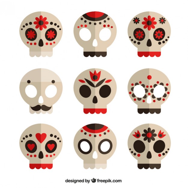 626x626 Collection Of Sugar Skulls Vector Premium Download