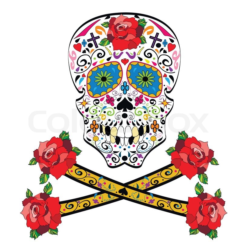 800x800 Sugar Skull Vector Illustration On White Background Stock Vector