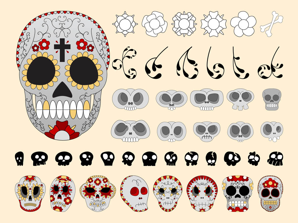 1024x765 Sugar Skulls Vectors Vector Art Amp Graphics