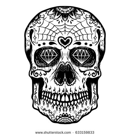 450x470 Drawn Sugar Skull Vector