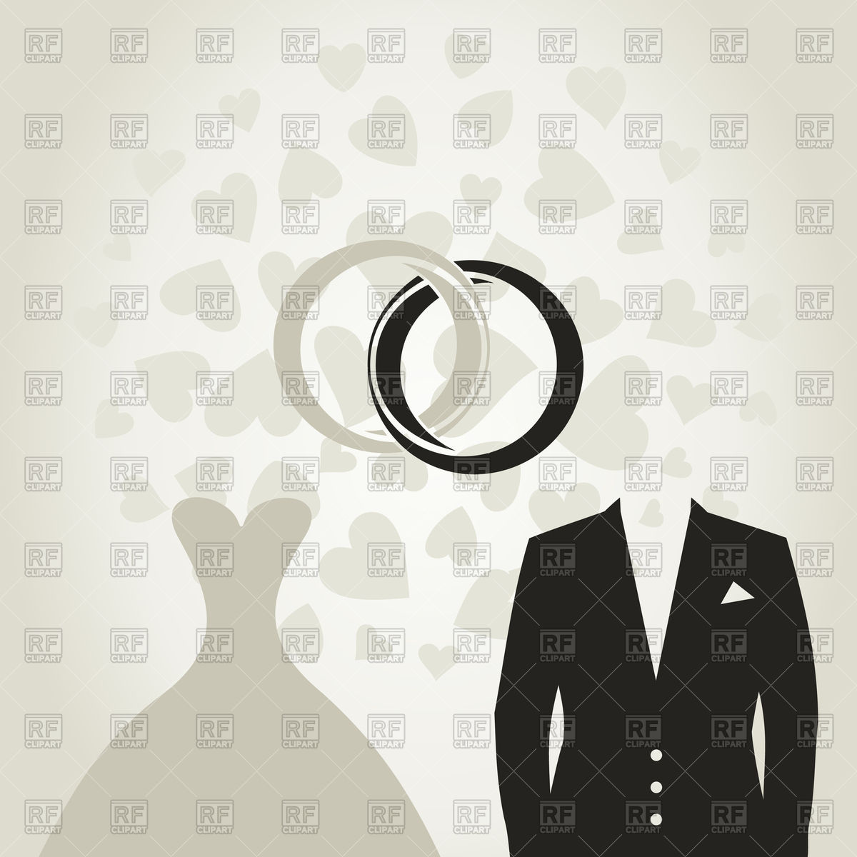 1200x1200 Wedding Dress And Suit Vector Image Vector Artwork Of
