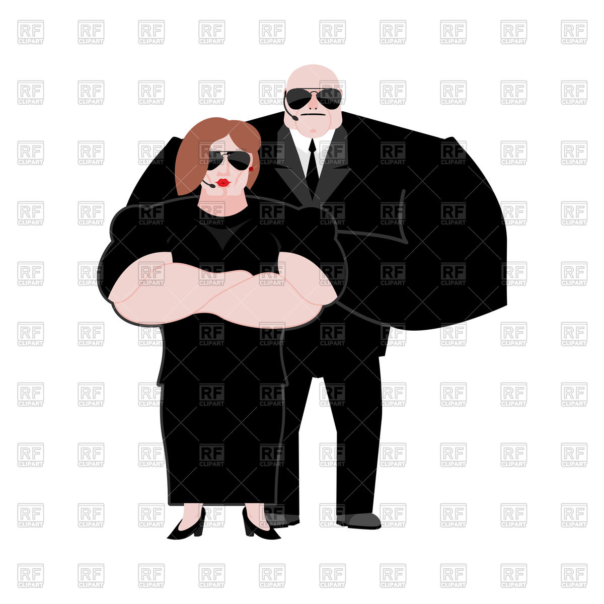 1200x1200 Bodyguard Husband And Wife In Black Suit Vector Image Vector