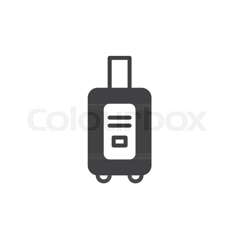 800x800 Suitcase Icon Vector, Filled Flat Sign, Solid Pictogram Isolated