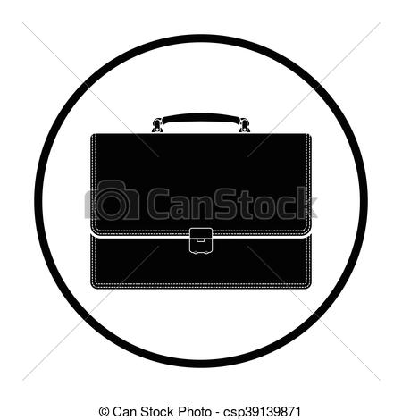450x470 Suitcase Icon. Thin Circle Design. Vector Illustration.