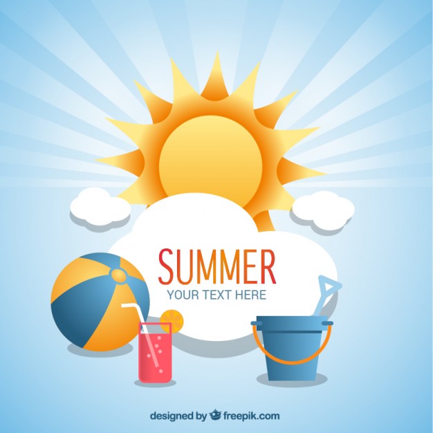 626x626 Summer Background With Beach Icons Vector Free Download