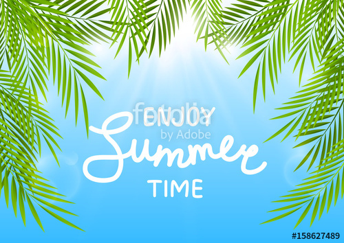500x354 Summer Background With Palm Leaves Stock Image And Royalty Free