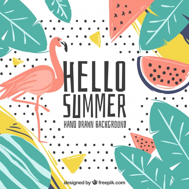 626x626 Tropical Hello Summer Background Vector Free Download